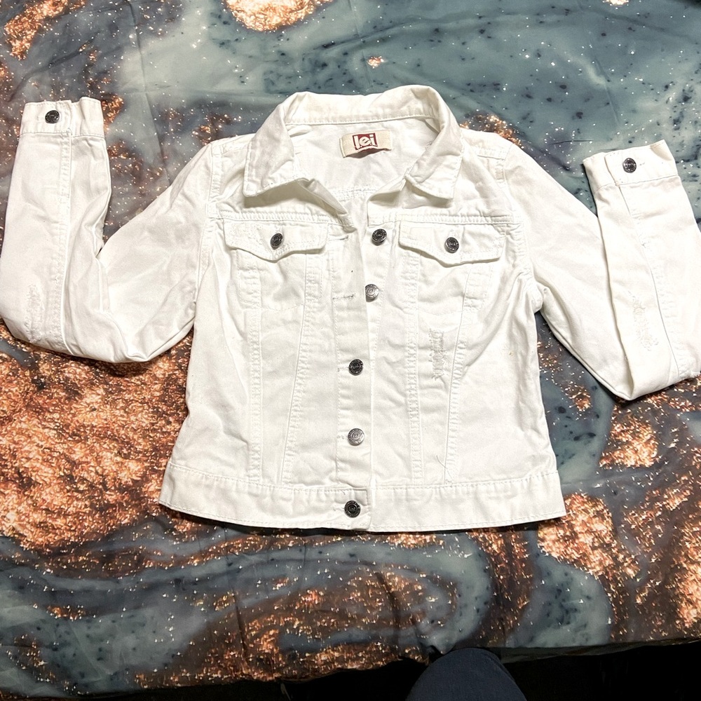 White lei denim jacket